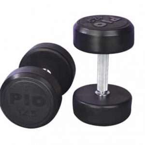 A02 Black Rubber Coated Dumbbell